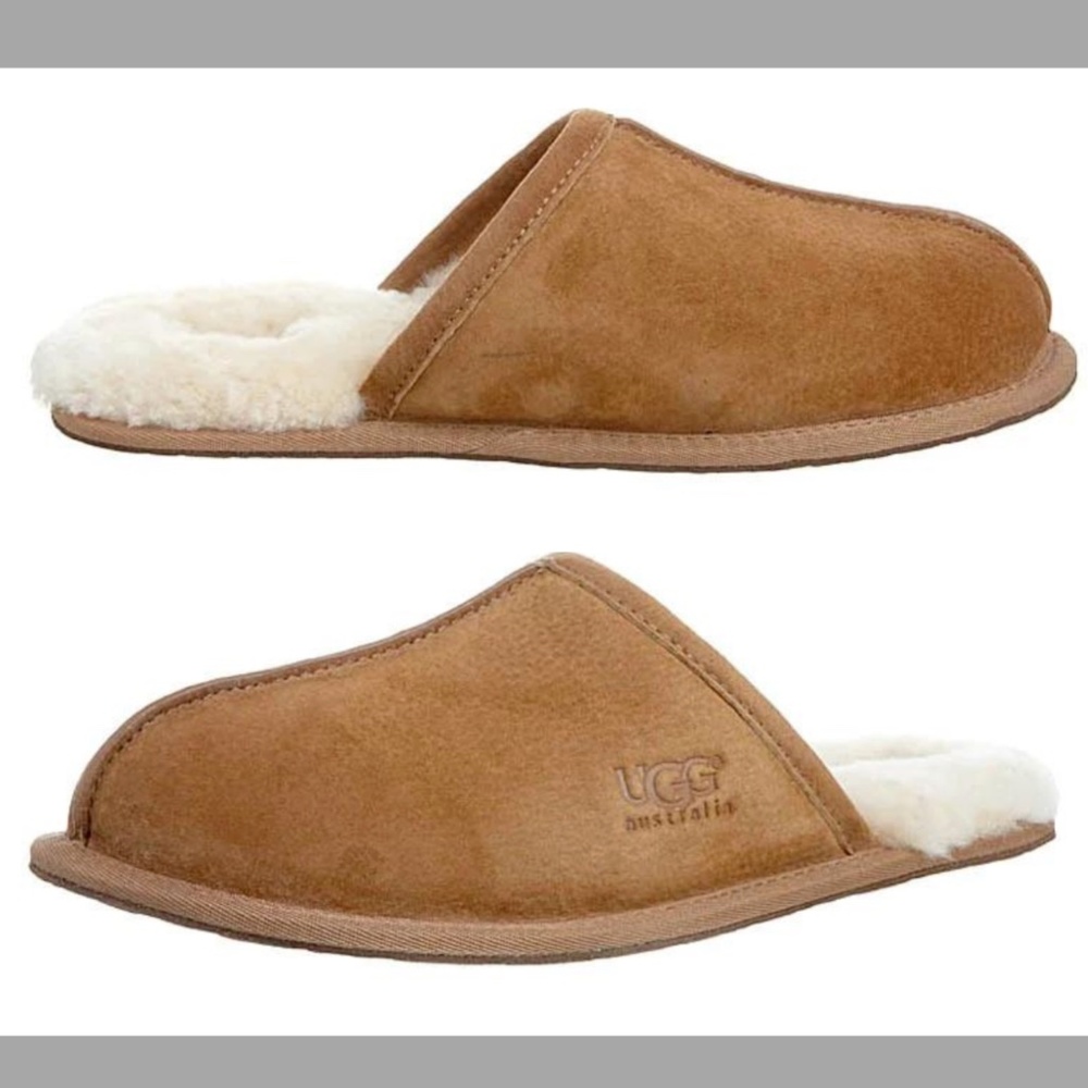 NEW $90 UGG [ Men size 18 US ]‎ Scuff Slipper Shoes in Chestnut Suede